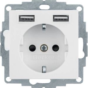 Berker 48038989 Stopcontact met USB - Wit Berker 48038989 Stopcontact met USB - Wit
