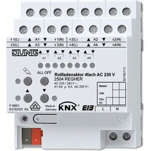 JUNG 2504REGHER Attuatore tende/rollo KNX 4 canali JUNG 2504REGHER Attuatore tende/rollo KNX 4 canali