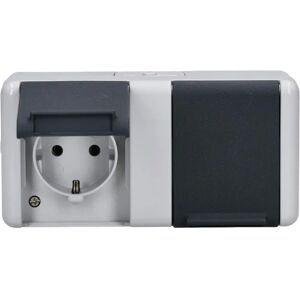 Jung 8220-1 W Gray 2-Gang IP44 Electrical Outlet - Product Type Jung 8220-1 W Gray 2-Gang IP44 Electrical Outlet - Product Type
