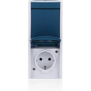 Busch-Jaeger Model 2601/6/20 EW-53 Opbouw Schakelaar & Stopcontact Blauw-Groen Busch-Jaeger Model 2601/6/20 EW-53 Opbouw Schakelaar & Stopcontact Blauw-Groen