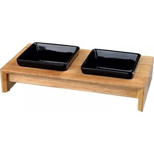 Trixie Dog Ceramic & Wood Bowl Set - Modern Design - 2 pcs Trixie Dog Ceramic & Wood Bowl Set - Modern Design - 2 pcs
