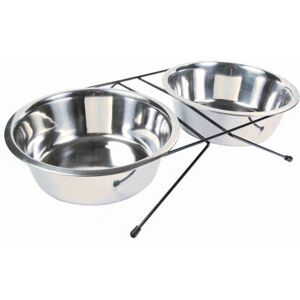 TRIXIE Dog Stainless Steel Feeder & Waterer - Dog Type: Pet Feeding Dish - Stainless Steel TRIXIE Dog Stainless Steel Feeder & Waterer - Dog Type: Pet Feeding Dish - Stainless Steel