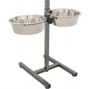 Trixie Double Dog Feeder - Stainless Steel, Adjustable, 2.8L Trixie Double Dog Feeder - Stainless Steel, Adjustable, 2.8L