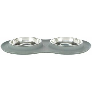 Trixie Grey Stainless Steel Double Pet Dish - Pet Feeding Dish Trixie Grey Stainless Steel Double Pet Dish - Pet Feeding Dish