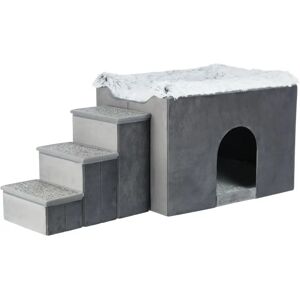 Trixie Hund/Katt Seng med Hule og Trapp - Grå/Hvit-Sort - Hund/Katt seng Trixie Hund/Katt Seng med Hule og Trapp - Grå/Hvit-Sort - Hund/Katt seng