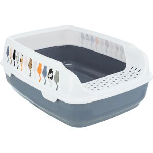Trixie Cat Litter Box - Plastic, Grey/White, 38x20x50cm Trixie Cat Litter Box - Plastic, Grey/White, 38x20x50cm