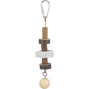 Trixie Bird Toy - Gnawing Wood with Lava Stone - 16cm Trixie Bird Toy - Gnawing Wood with Lava Stone - 16cm