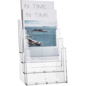 Helit H2352202 Transparent Brochure Holder - DIN A5 Vertical 4 Compartments Helit H2352202 Transparent Brochure Holder - DIN A5 Vertical 4 Compartments