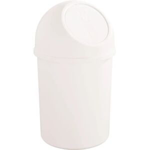 Helit Poubelle Blanche 6L - Couvercle à clapet rond en PP Helit Poubelle Blanche 6L - Couvercle à clapet rond en PP
