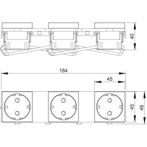 OBO Bettermann Système Modular - Support de Module Électrique - 3 prises, VDE OBO Bettermann Système Modular - Support de Module Électrique - 3 prises, VDE