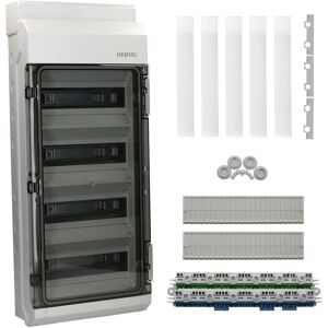 Hensel KV 4548 Verteilungskasten - 48 Einheiten, IP54, Transparente Tür Hensel KV 4548 Verteilungskasten - 48 Einheiten, IP54, Transparente Tür