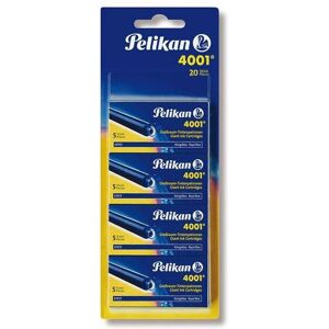 Cartouche d'encre Pelikan 4001 GTP/5 - Bleu - Lot de 20 - Publicité Cartouche d'encre Pelikan 4001 GTP/5 - Bleu - Lot de 20 - Publicité