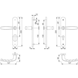 Ensemble de Serrure WC en Aluminium EA70 - Usage intensif, 195mm - Publicité Ensemble de Serrure WC en Aluminium EA70 - Usage intensif, 195mm - Publicité