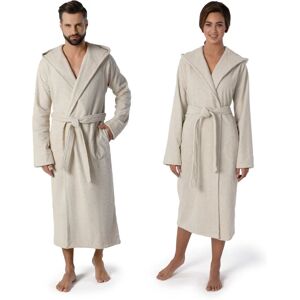 möve Wellbeing Beige Organic Cotton Linen Bathrobe - Bathrobe möve Wellbeing Beige Organic Cotton Linen Bathrobe - Bathrobe