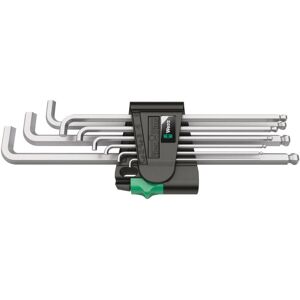 Wera Hex Key Set - 9 Piece, Metric/Imperial, Chrome Plated Wera Hex Key Set - 9 Piece, Metric/Imperial, Chrome Plated