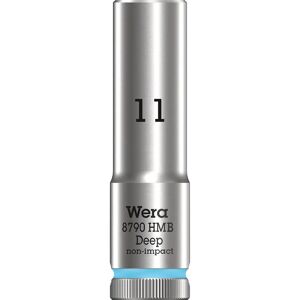 Wera Deep Socket Bit 3/8" 11mm - Hand/Power Socket Adapter Wera Deep Socket Bit 3/8" 11mm - Hand/Power Socket Adapter