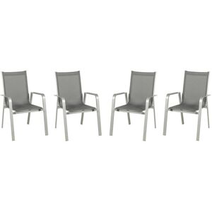 Acamp Gartenstühle Set - 4 Stapelsessel aus Metall & Textil Acamp Gartenstühle Set - 4 Stapelsessel aus Metall & Textil