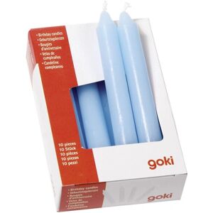Goki 15427 Blauwe Waskaars - Set van 10 voor Verjaardagstreinen Goki 15427 Blauwe Waskaars - Set van 10 voor Verjaardagstreinen
