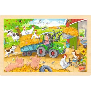 Goki 57420 - Dřevěná Pexeso Traktor - 24 Kusů - Farmářská Hra Goki 57420 - Dřevěná Pexeso Traktor - 24 Kusů - Farmářská Hra