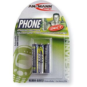 Ansmann 800mAh AAA NiMH Baterie - Opakovatelná, Nízká samovybíjení - pro DECT telefony Ansmann 800mAh AAA NiMH Baterie - Opakovatelná, Nízká samovybíjení - pro DECT telefony