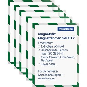 magnetoplan Safety Magnetischer Rahmen - DIN A4, Grün-Weiß, 5 Stück magnetoplan Safety Magnetischer Rahmen - DIN A4, Grün-Weiß, 5 Stück