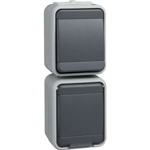 Schneider Electric 458629 Wandplatte - Schalter & Steckdose - Grau Schneider Electric 458629 Wandplatte - Schalter & Steckdose - Grau