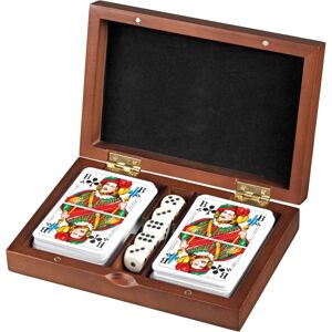 Philos 6656 - Set di carte Rummy con dadi in scatola di legno Philos 6656 - Set di carte Rummy con dadi in scatola di legno