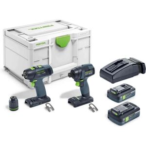 Ensemble perceuse-visseuse et visseuse à percussion Festool - T18+3 Ensemble perceuse-visseuse et visseuse à percussion Festool - T18+3