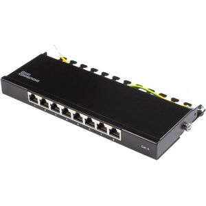 Alcasa GC-N0112 Patch Panel - 8 Poorten, Zwart, Staal Alcasa GC-N0112 Patch Panel - 8 Poorten, Zwart, Staal