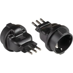 Alcasa PA-6502S - Adaptateur de courant L F 250V 10A - Noir - Publicité Alcasa PA-6502S - Adaptateur de courant L F 250V 10A - Noir - Publicité