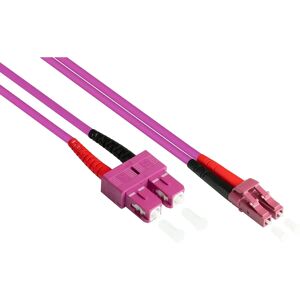 Alcasa 0.5m LC/SC Fiber Optic Cable - OM4 Violet Alcasa 0.5m LC/SC Fiber Optic Cable - OM4 Violet