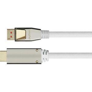 Python Marque Modèle M0224 Adaptateur de câble vidéo - DisplayPort à HDMI, 5m, Blanc Python Marque Modèle M0224 Adaptateur de câble vidéo - DisplayPort à HDMI, 5m, Blanc
