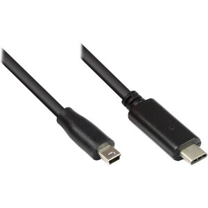 Cable USB Alcasa - 1m USB-C a Mini USB B - Negro Cable USB Alcasa - 1m USB-C a Mini USB B - Negro