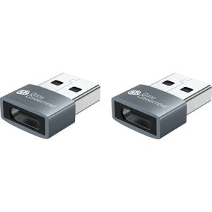 Kabelmeister USB-AD203-2 Changeur de genre de câble - USB-A USB-C - Gris - Publicité Kabelmeister USB-AD203-2 Changeur de genre de câble - USB-A USB-C - Gris - Publicité