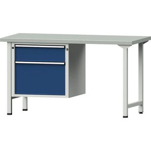 Banco de trabajo modular ANKE - Encimera de acero, 2 cajones, Azul Banco de trabajo modular ANKE - Encimera de acero, 2 cajones, Azul