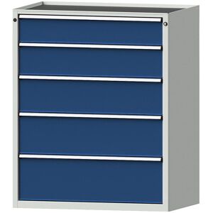 ANKE Armario de acero con cajones - 1060x675mm, 5 cajones, Gris claro & Azul ANKE Armario de acero con cajones - 1060x675mm, 5 cajones, Gris claro & Azul