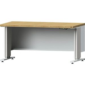 Mesa de trabajo eléctrica ajustable en altura - Haya, profundidad 800mm, ancho 1500mm - Azul claro Mesa de trabajo eléctrica ajustable en altura - Haya, profundidad 800mm, ancho 1500mm - Azul claro