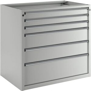 Armadio a cassetti in acciaio ANKE - 1060mm, 6 cassetti, Grigio chiaro Armadio a cassetti in acciaio ANKE - 1060mm, 6 cassetti, Grigio chiaro