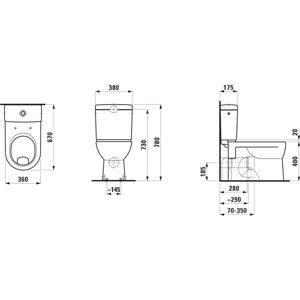 Laufen Pro Wand-WC - 360x670 - Weiß Laufen Pro Wand-WC - 360x670 - Weiß