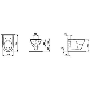 LAUFEN H8209510490001 W.C. mural - Toilette - Publicité LAUFEN H8209510490001 W.C. mural - Toilette - Publicité
