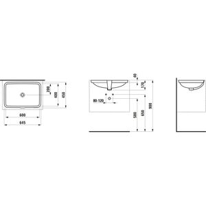 Laufen Évier encastré blanc - 645x450 mm, avec trop-plein - Publicité Laufen Évier encastré blanc - 645x450 mm, avec trop-plein - Publicité