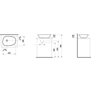 Laufen Palomba Lavabo - 520x380mm, Blanc - Sans trou pour robinet - Publicité Laufen Palomba Lavabo - 520x380mm, Blanc - Sans trou pour robinet - Publicité