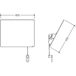 Espejo Inclinable HEWI 801 - Montaje en pared, 600x540mm, gris roca Espejo Inclinable HEWI 801 - Montaje en pared, 600x540mm, gris roca