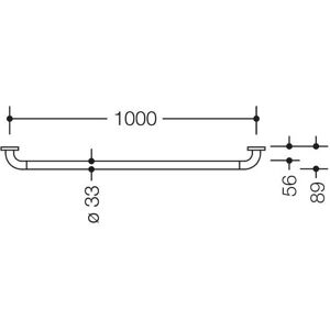 HEWI 801 Barra de Apoyo - 1000mm, Núcleo de acero, Rojo rubí HEWI 801 Barra de Apoyo - 1000mm, Núcleo de acero, Rojo rubí