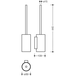 HEWI Edelstahl Wand-WC-Bürstengarnitur - System 162 HEWI Edelstahl Wand-WC-Bürstengarnitur - System 162