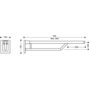Hewi Opvouwbare steungreep - 100kg - Signaalwit Hewi Opvouwbare steungreep - 100kg - Signaalwit