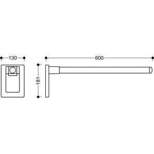 HEWI Mono support - Warm Touch Unterstützung - Unterstützungsschiene 600mm HEWI Mono support - Warm Touch Unterstützung - Unterstützungsschiene 600mm