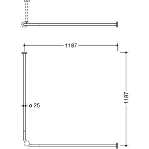 Hewi Edelstahl 900 Duschvorhangstange - System 900, Enden bis 300 mm kürzbar Hewi Edelstahl 900 Duschvorhangstange - System 900, Enden bis 300 mm kürzbar