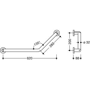Hewi Systeem 900 Hoekhandvat 900.22.30140 - Steunhandvat Hewi Systeem 900 Hoekhandvat 900.22.30140 - Steunhandvat