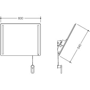 Espejo Hewi 801 - Inclinable con LED, 600x540mm Espejo Hewi 801 - Inclinable con LED, 600x540mm